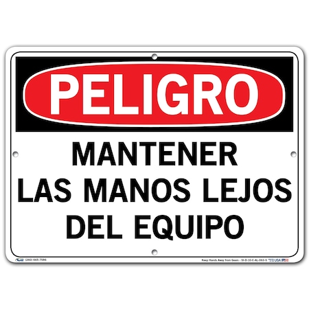 Vestil Aluminum Sign, 10-1/2" Height, 14-1/2" Width, Aluminum, Rectangle, Spanish SI-D-10-C-AL-063-S